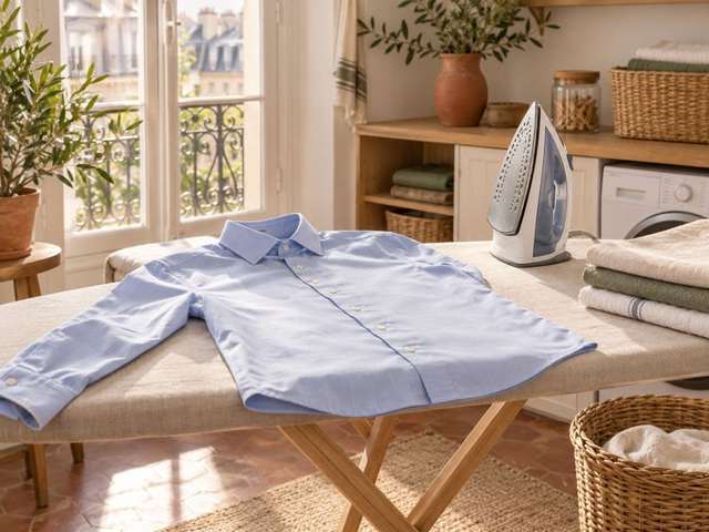 Chemise repassée et linge plié